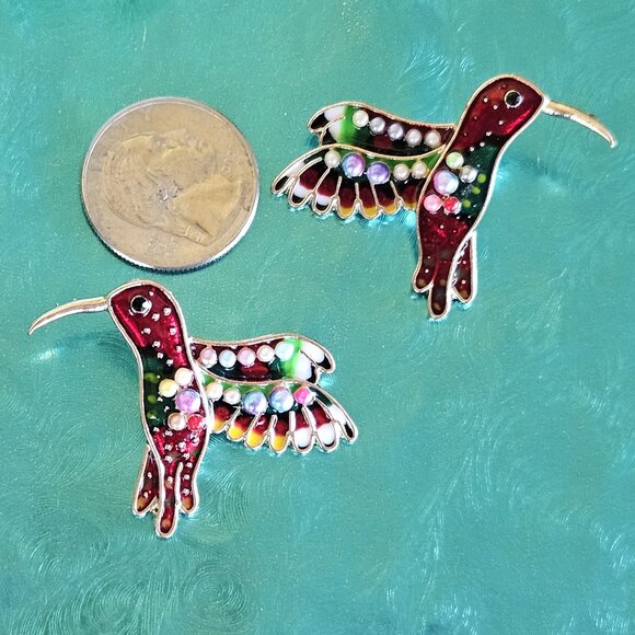 🪶HUMMINGBIRD 🪶 Push-Back Post Earrings - NWOT - Picture 5 of 7